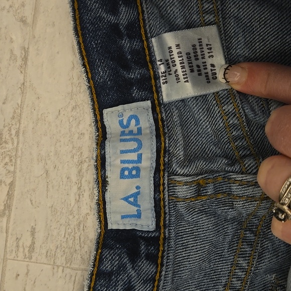 Vintage L.A. Blues 90's Y2K Denim Flare Jeans Size 14 - Picture 4 of 11